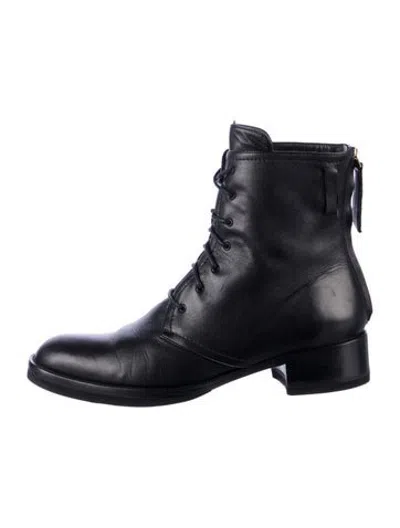 Pre-owned Tamara Mellon Leather Lace-up Boots In Black