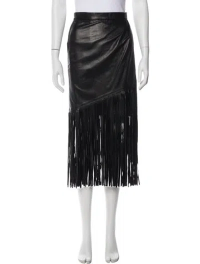 Pre-owned Tamara Mellon Leather Mini Skirt In Black