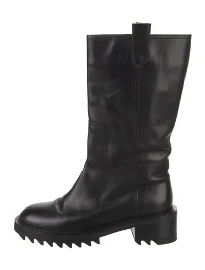 Pre-owned Tamara Mellon Leather Moto Boots In Black
