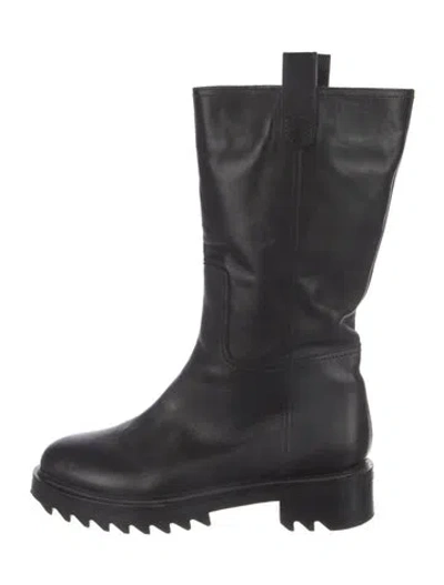 Pre-owned Tamara Mellon Leather Moto Boots In Black