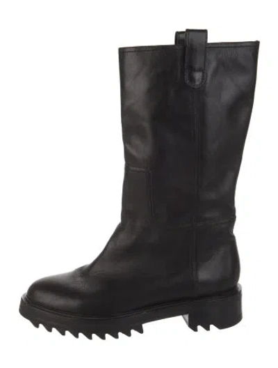 Pre-owned Tamara Mellon Leather Moto Boots In Black