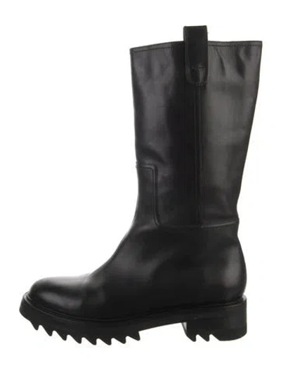 Pre-owned Tamara Mellon Leather Moto Boots In Black