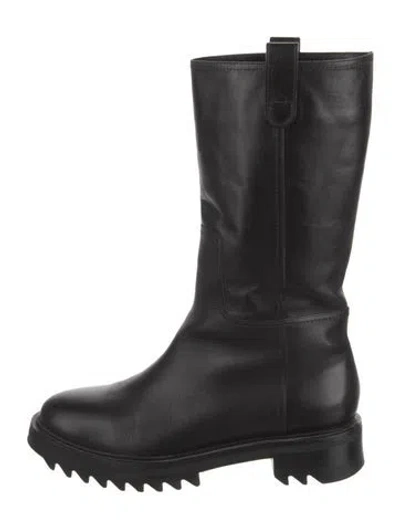 Pre-owned Tamara Mellon Leather Moto Boots In Black