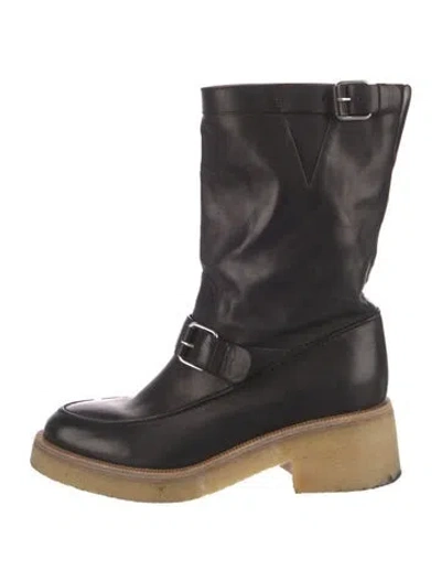 Pre-owned Tamara Mellon Leather Moto Boots In Black