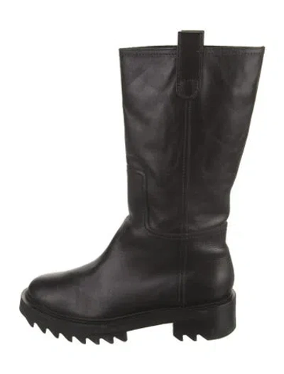 Pre-owned Tamara Mellon Leather Moto Boots In Black