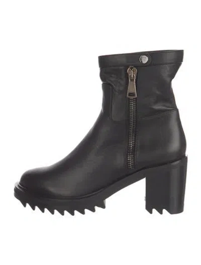 Pre-owned Tamara Mellon Leather Moto Boots In Black