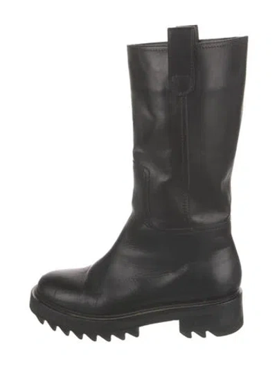 Pre-owned Tamara Mellon Leather Moto Boots In Black