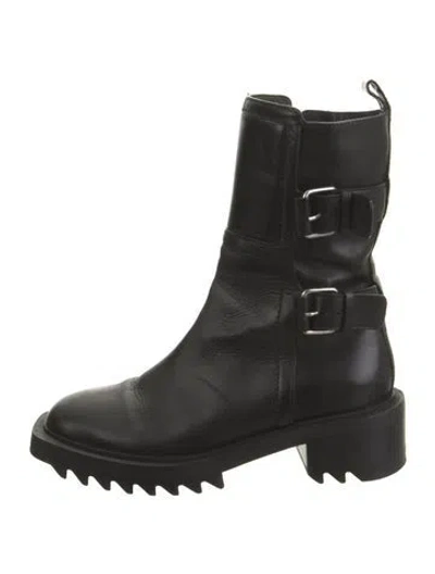 Pre-owned Tamara Mellon Leather Moto Boots In Black