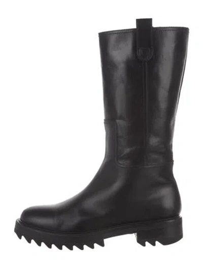 Pre-owned Tamara Mellon Leather Moto Boots In Black