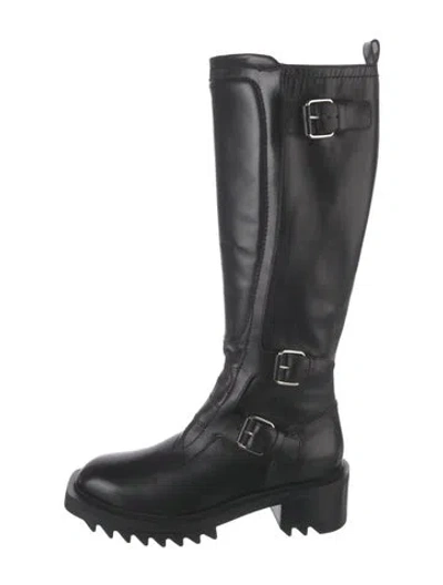 Pre-owned Tamara Mellon Leather Moto Boots In Black