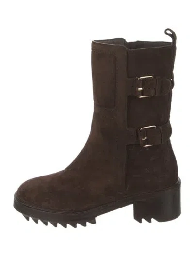 Pre-owned Tamara Mellon Leather Moto Boots In Brown