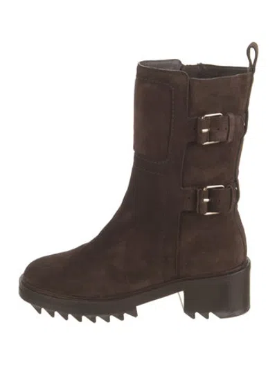 Pre-owned Tamara Mellon Leather Moto Boots In Brown