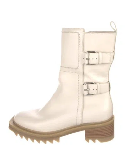 Pre-owned Tamara Mellon Leather Moto Boots In Neutral