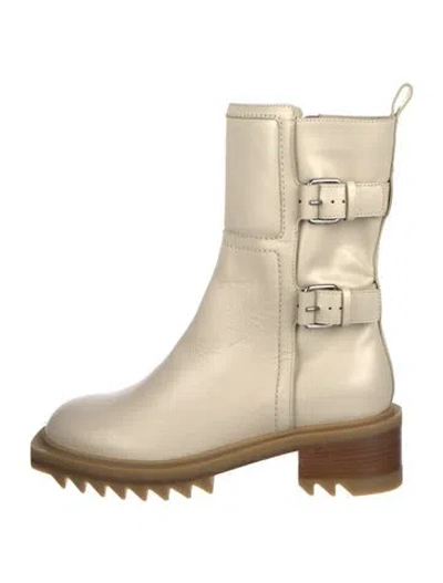 Pre-owned Tamara Mellon Leather Moto Boots In Neutral