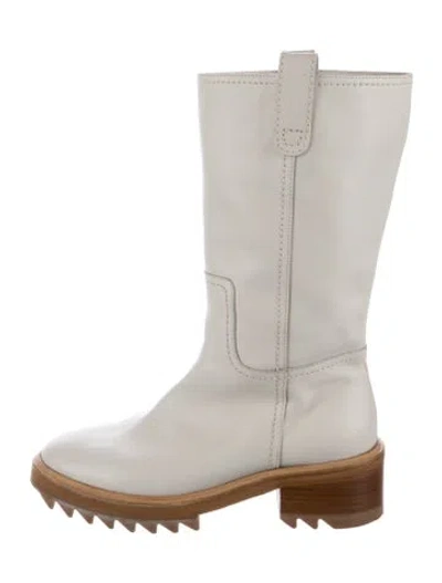 Pre-owned Tamara Mellon Leather Moto Boots In Neutral