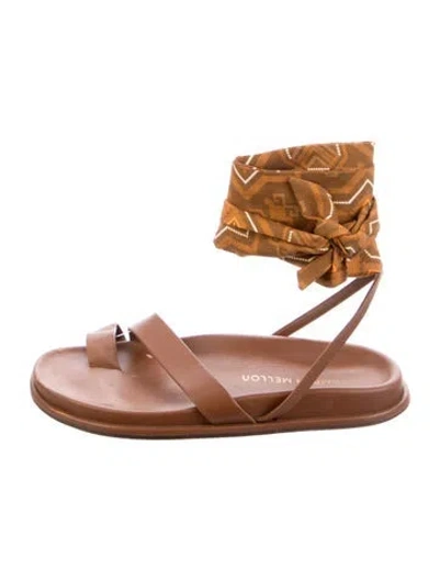 Pre-owned Tamara Mellon Leather Patterned Sandals In Brown