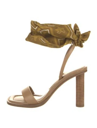 Pre-owned Tamara Mellon Leather Printed Sandals In Brown