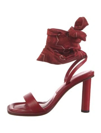 Pre-owned Tamara Mellon Leather Printed Sandals In Red