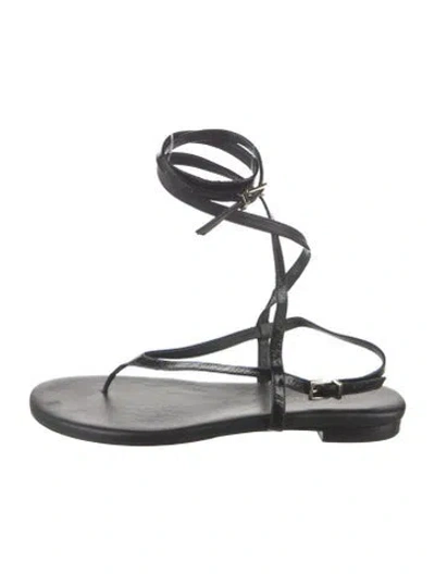Pre-owned Tamara Mellon Leather Sandals In Black