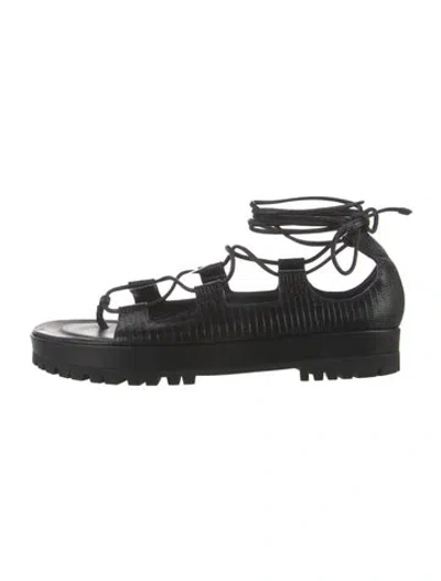 Pre-owned Tamara Mellon Leather Sandals In Black