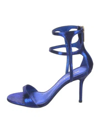 Pre-owned Tamara Mellon Leather Sandals In Blue/metallic