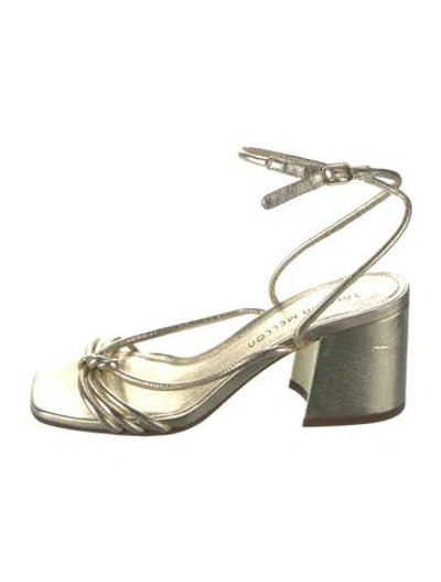 Pre-owned Tamara Mellon Leather Sandals In Gold