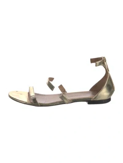 Pre-owned Tamara Mellon Leather Sandals In Gold