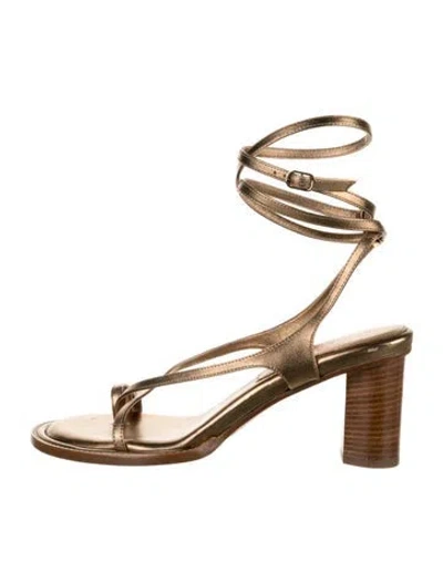 Pre-owned Tamara Mellon Leather Sandals In Gold