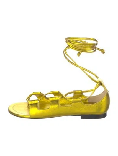 Pre-owned Tamara Mellon Leather Sandals In Green