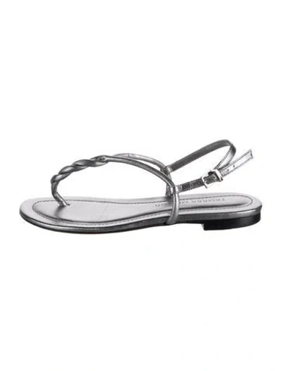 Pre-owned Tamara Mellon Leather Sandals In Grey