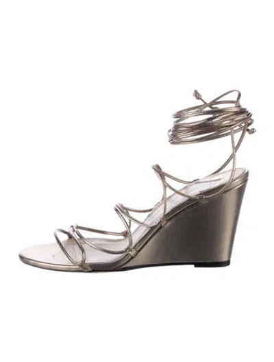Pre-owned Tamara Mellon Leather Sandals In Metallic/neutrals
