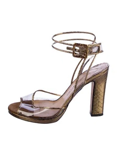 Pre-owned Tamara Mellon Leather Sandals In Silver