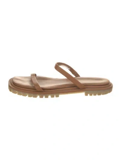 Pre-owned Tamara Mellon Leather Slides In Brown