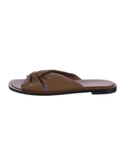 Pre-owned Tamara Mellon Leather Slides In Brown