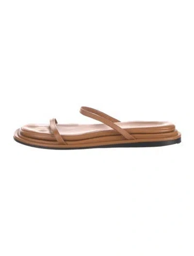 Pre-owned Tamara Mellon Leather Slides In Brown