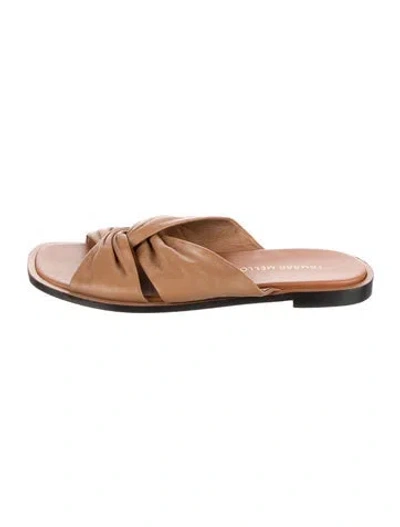 Pre-owned Tamara Mellon Leather Slides In Brown