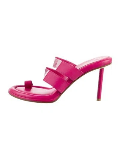 Pre-owned Tamara Mellon Leather Slides In Pink