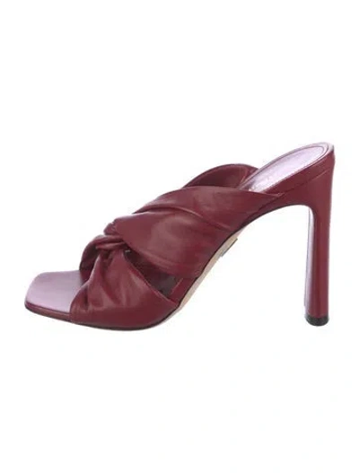 Pre-owned Tamara Mellon Leather Slides In Red
