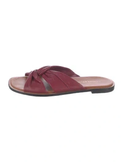 Pre-owned Tamara Mellon Leather Slides In Red