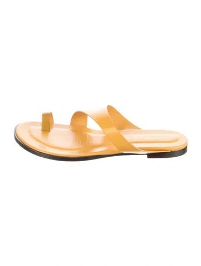 Pre-owned Tamara Mellon Leather Slides In Yellow