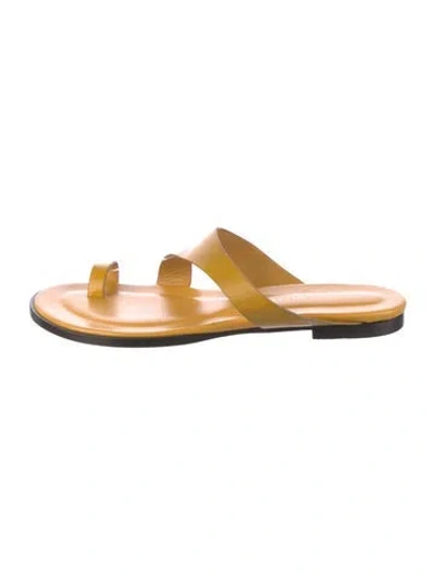 Pre-owned Tamara Mellon Leather Slides In Yellow