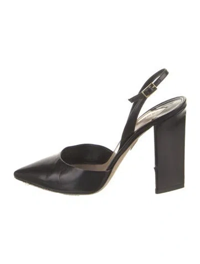 Pre-owned Tamara Mellon Leather Slingback Pumps In Black