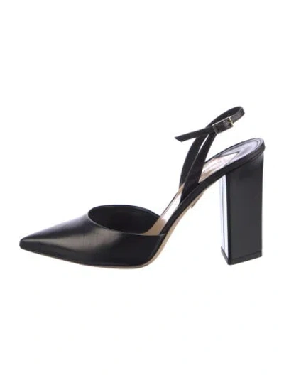 Pre-owned Tamara Mellon Leather Slingback Pumps In Black