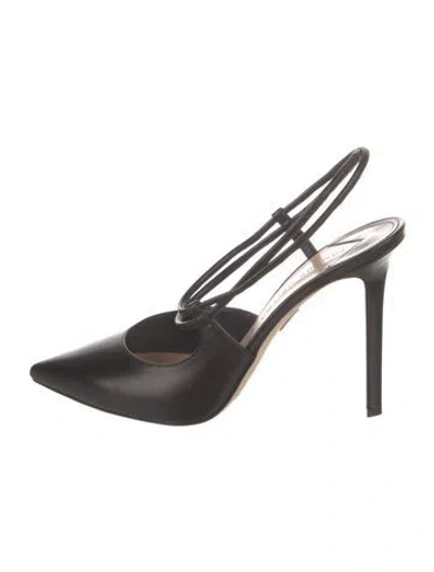 Pre-owned Tamara Mellon Leather Slingback Pumps In Black