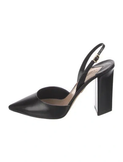 Pre-owned Tamara Mellon Leather Slingback Pumps In Black
