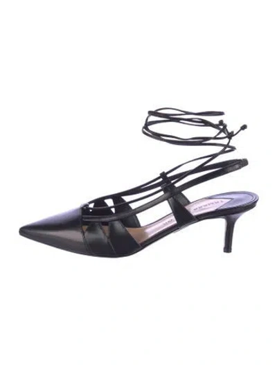 Pre-owned Tamara Mellon Leather Slingback Pumps In Blue