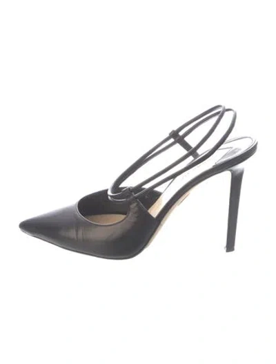 Pre-owned Tamara Mellon Leather Slingback Pumps In Blue