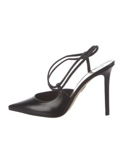 Pre-owned Tamara Mellon Leather Slingback Pumps W/ Tags In Black