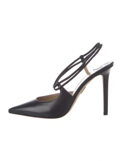 Pre-owned Tamara Mellon Leather Slingback Pumps W/ Tags In Blue