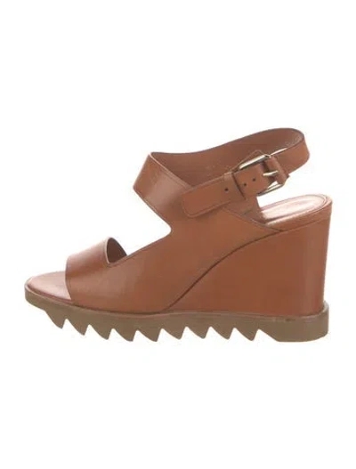 Pre-owned Tamara Mellon Leather Slingback Sandals In Brown